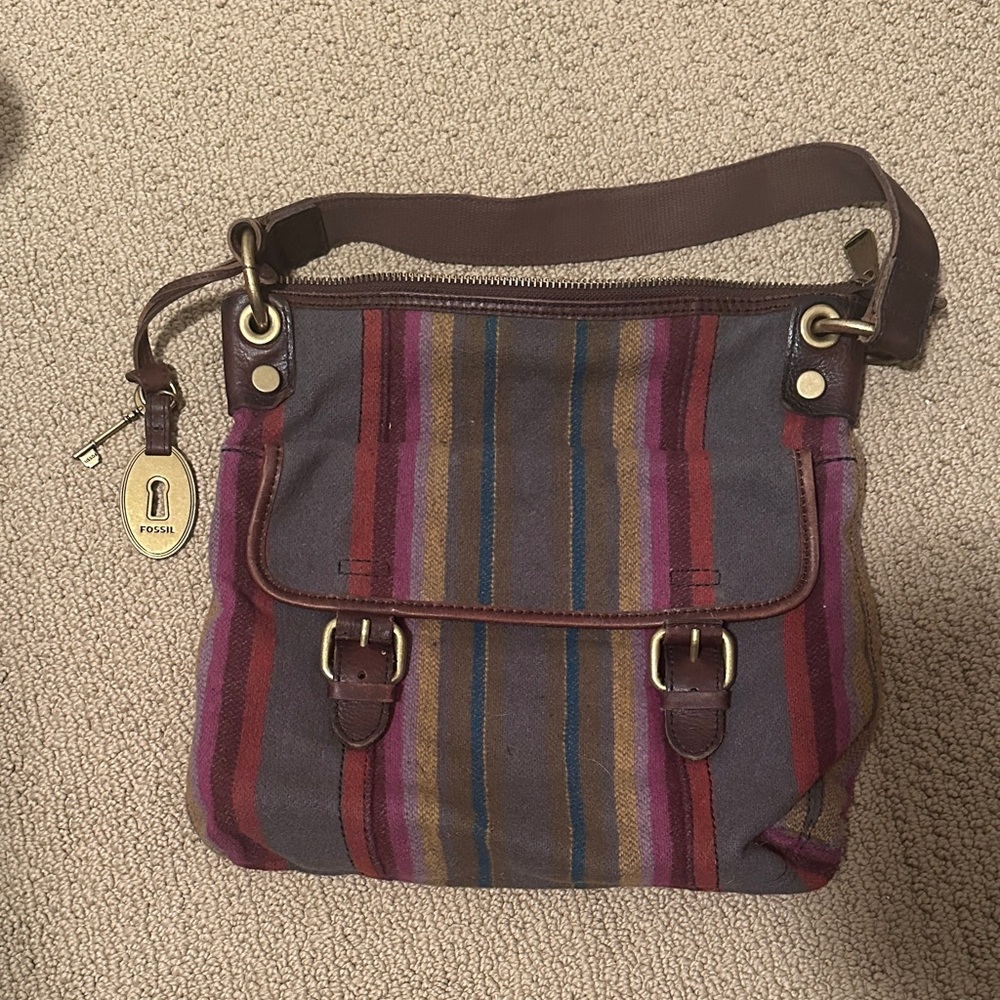 Fossil Women's Multicolor Striped Wool Bag